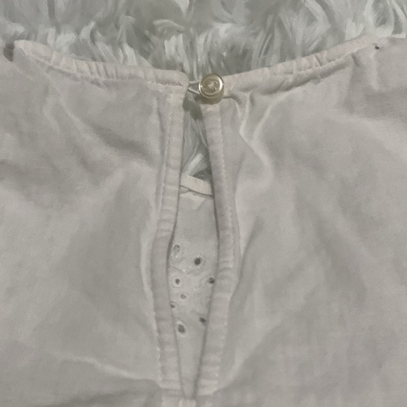 Ann Taylor Loft Linen/Viscose White Eyelet Top - Picture 6 of 6